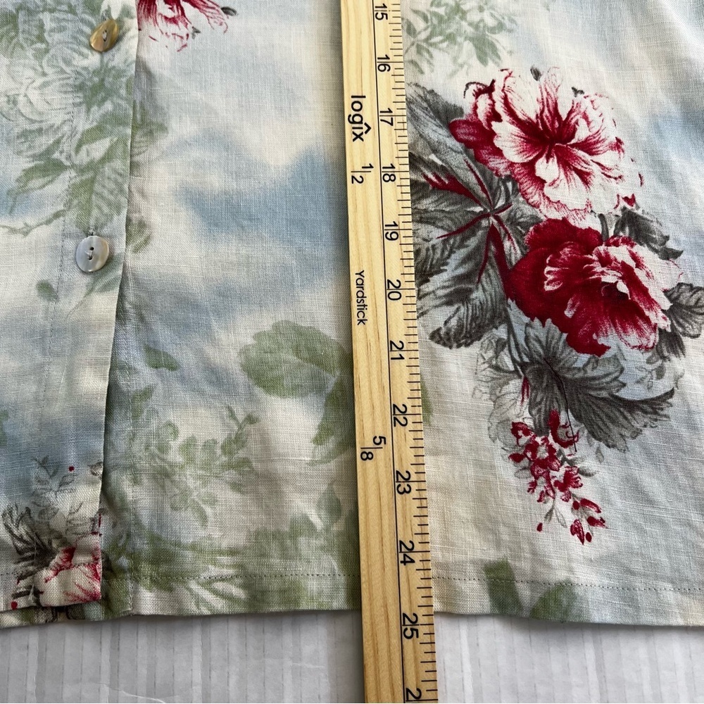 Vintage David Dart 100% Linen Floral Tropical Resortwear Pant Set Large - Picture 13 of 16